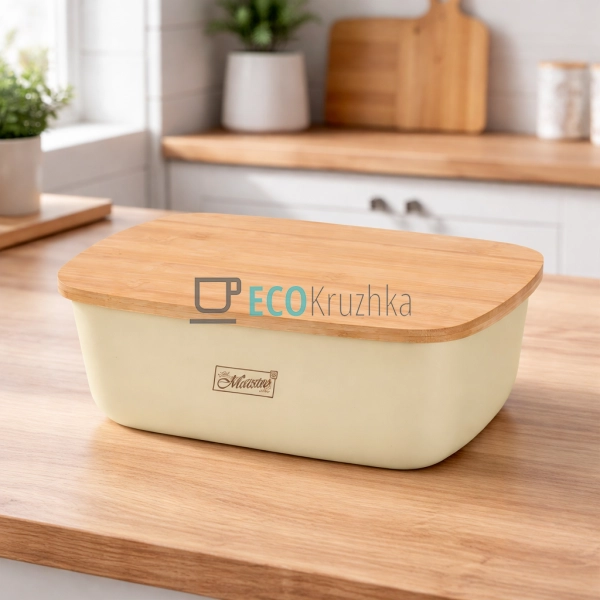 Хлібниця 345 х 235 х 130 мм Бежева Maestro MR-1776-IVORY