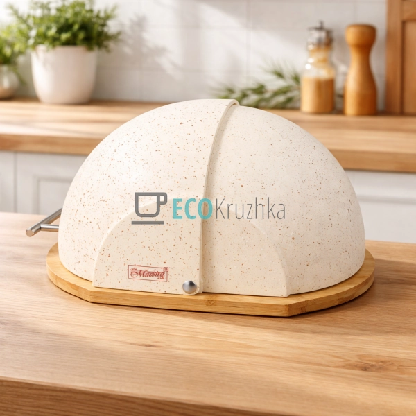 Хлібниця Maestro з деревяною основою та відкидной кришко ...