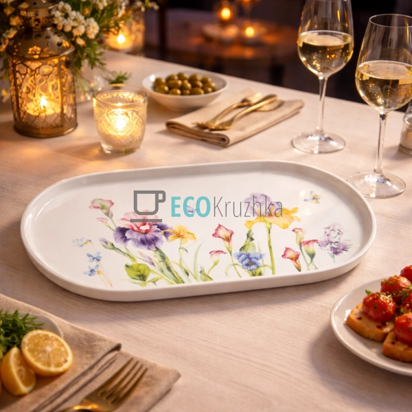 Порцелянове овальне блюдо для сервірування 30 х 16 см Ir ...