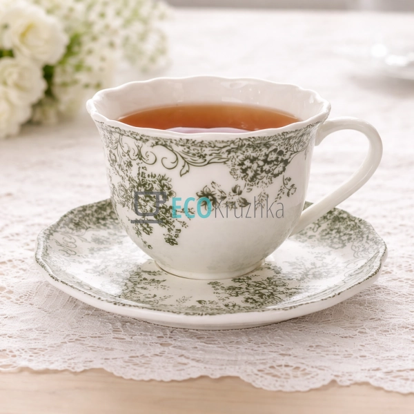 Порцелянова чашка з блюдцем 220 мл Vintage Rose (K199)