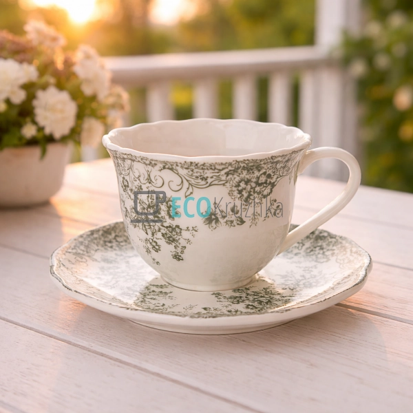 Порцелянова чашка з блюдцем ... Порцелянова чашка з блюдцем ...