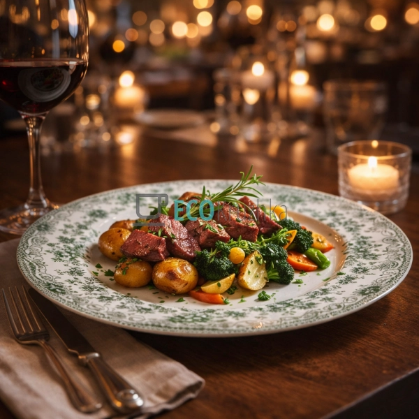 Порцелянова обідня тарілка 27 см Vintage Rose (K195)