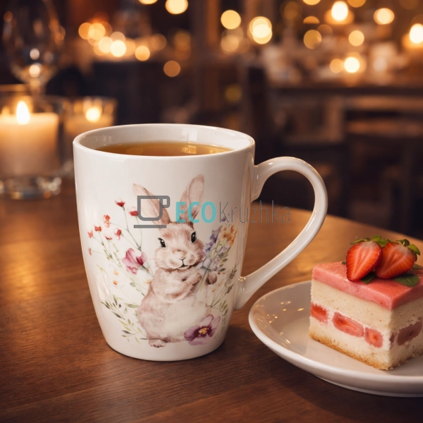 Порцелянова кружка для чаю та кави 350 мл "Весняна істор ...