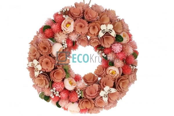 Великодній вінок 34 см персиковий (743-880)