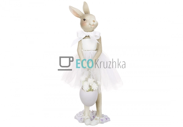 Декоративна фігурка Леді Кролиця 25 см білий (838-528)