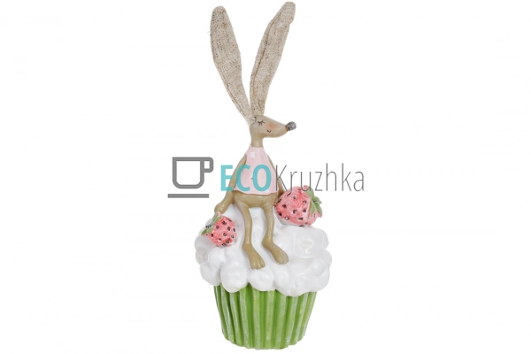 Декоративна статуетка Заєць на капкейці (831-898)