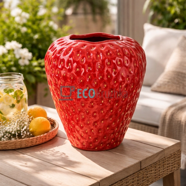 Керамічна ваза Strawberry 23.5 х 22.5 х 26.5 см червоний ...