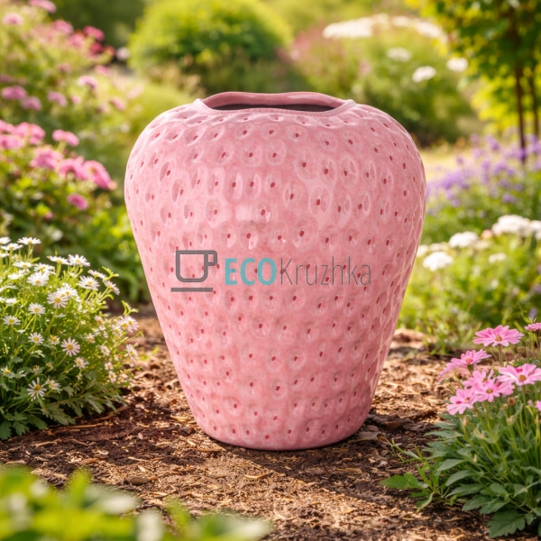 Керамічна ваза Strawberry 23.5 х 22.5 х 26.5 см рожевий  ...