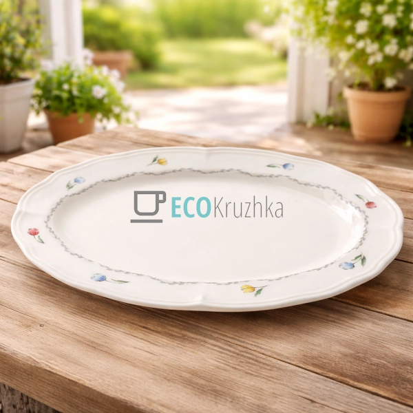 Порцелянове овальне блюдо 33 см Vintage Tulip (159-004)
