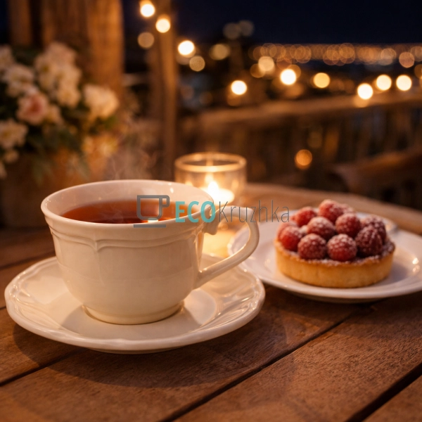 Порцелянова чашка з блюдцем 250 мл Provence Beige (159-0 ...