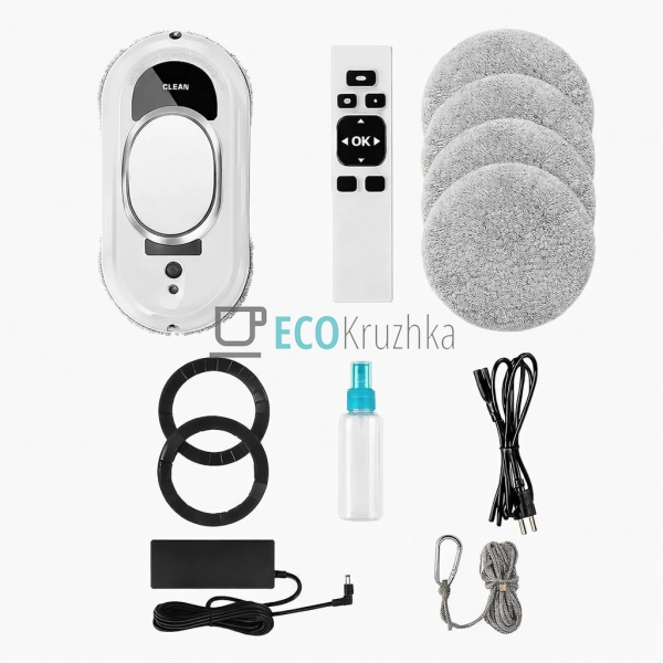 Робот для миття вікон з 4 насадками, розумний мийник скл ... Робот для миття вікон з 4 насадками, розумний мийник скл ...