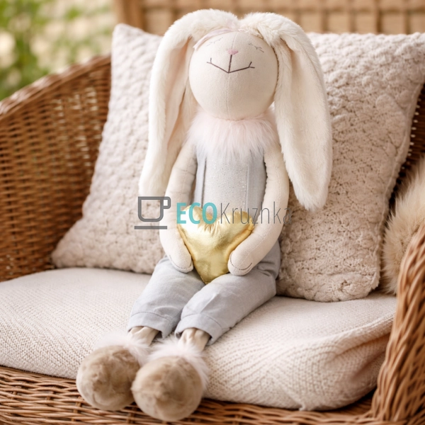 Плюшевий Кролик із золотим серцем 58 см (835-703)