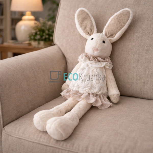 М’яка іграшка Зайчик у мереживній сукні 64 см (831-873)