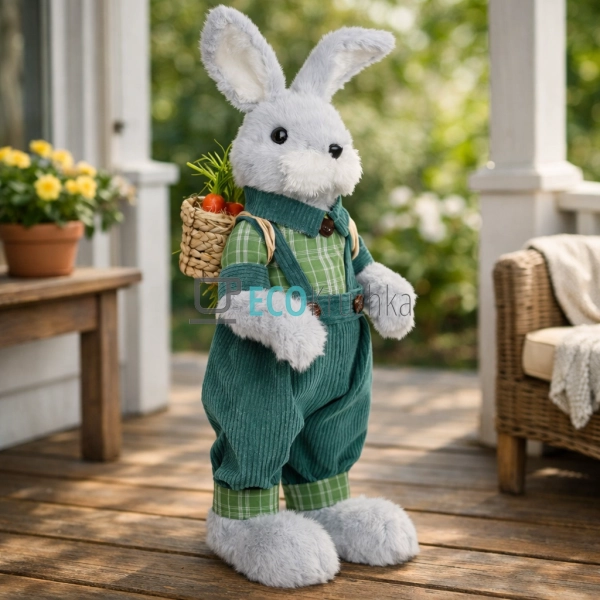 Декоративна великодня фігура Кролик у підтяжках 59 см (N ...
