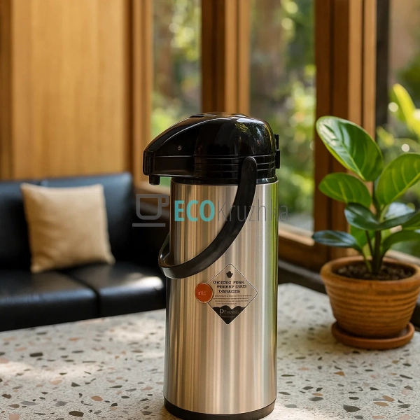 Термос із помпою та скляною колбою Термопот 1.9 л KM-202 ...