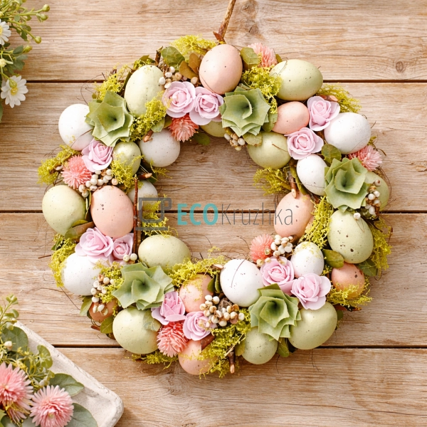Великодній декоративний вінок 32 см (743-802)