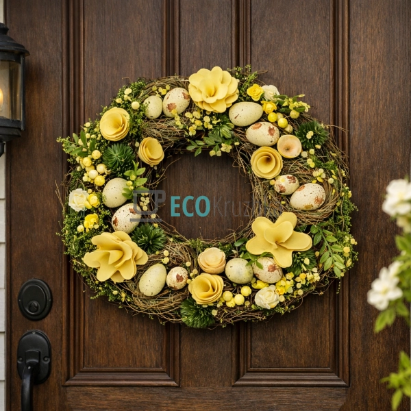 Великодній вінок жовтий 31 см (814-900)