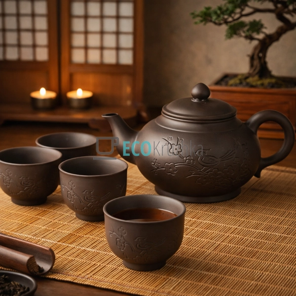 Набір для чаювання "Весняний" – чайник 750 мл, 4 піали,  ...