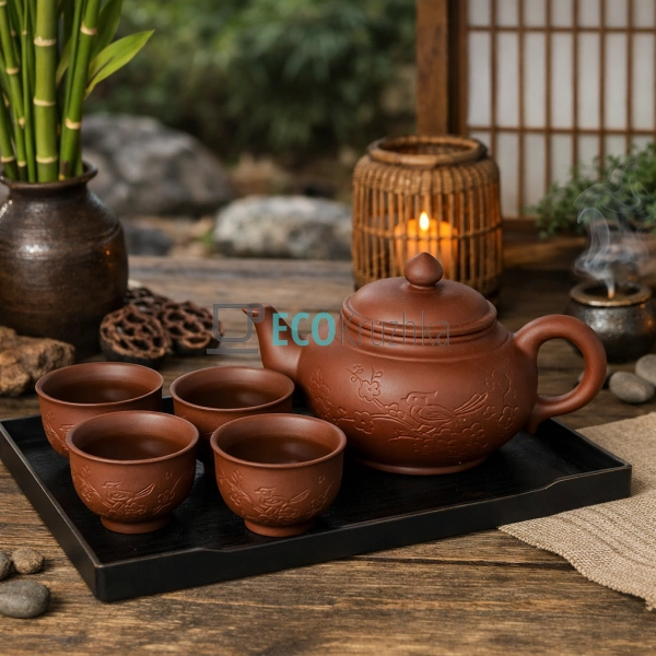 Набір для чаювання "Весняний" – чайник 750 мл, 4 піали,  ...