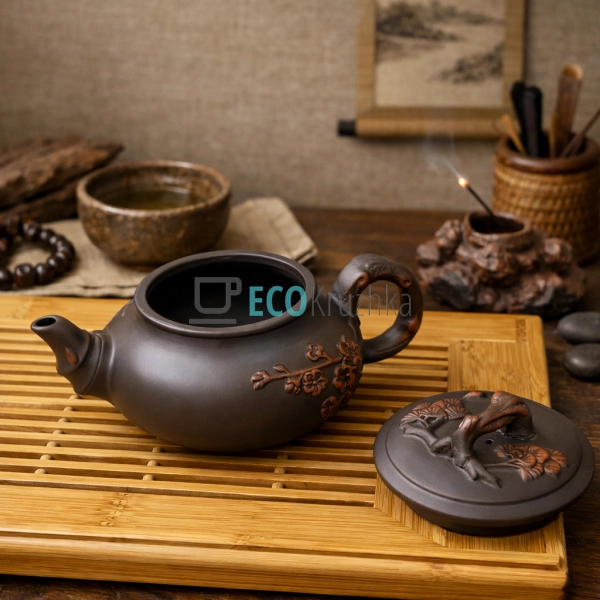 Глиняний чайник 450 мл “Червоний Листок” (T2509)