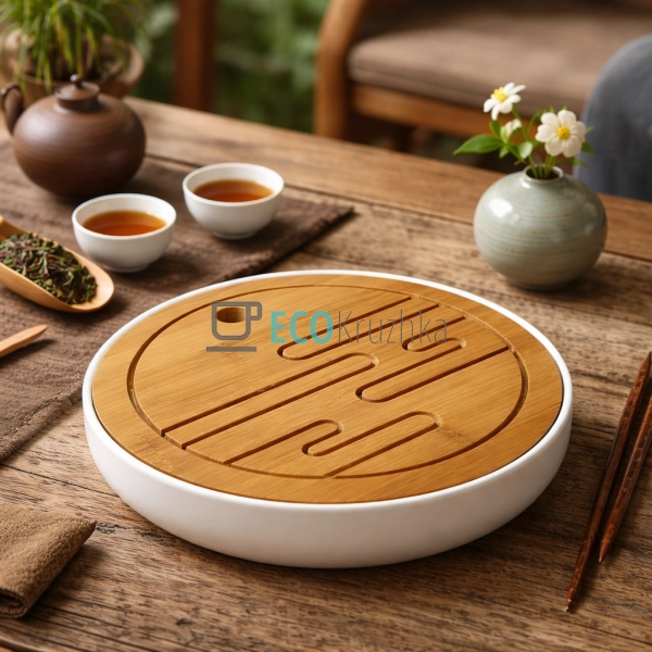 Чабань для чайної церемонії 25×4.5 см "Сямень" білий (TT ...