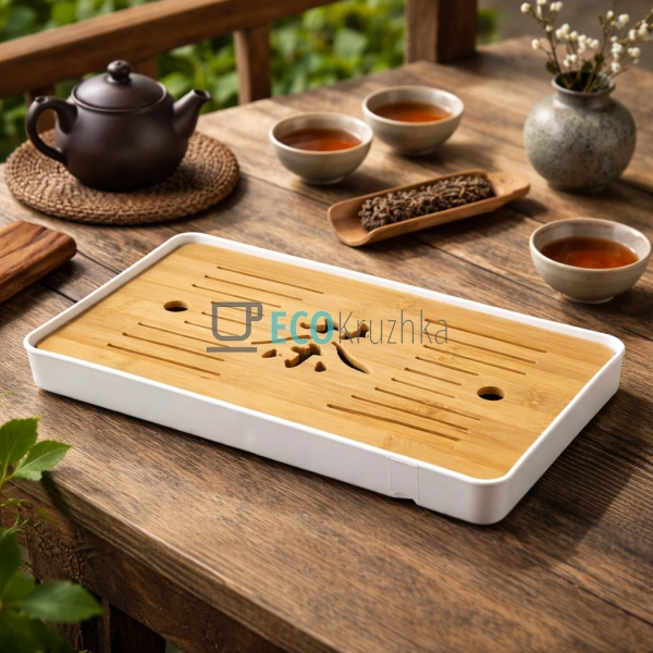 Чабань для чайної церемонії 32.5×19 см “Хао-Ча” білий (T ...