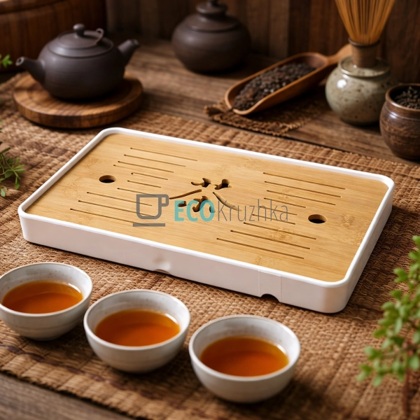 Чабань для чайної церемонії 32.5×19 см “Хао-Ча” білий (T ...