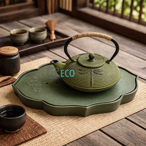 Глиняний чайний столик 37 х 24 х 4 см“ Ченду” (T0516)