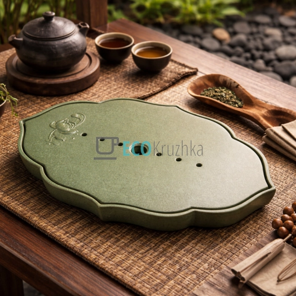 Глиняний чайний столик 37 х 24 х 4 см“ Ченду” (T0516)