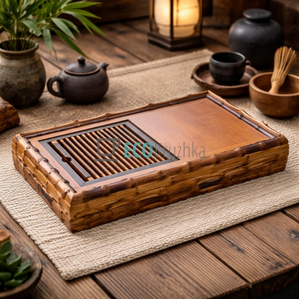 Чайний столик з бамбука 30 х 17 х 4.5 см “Кобе” (T0508)