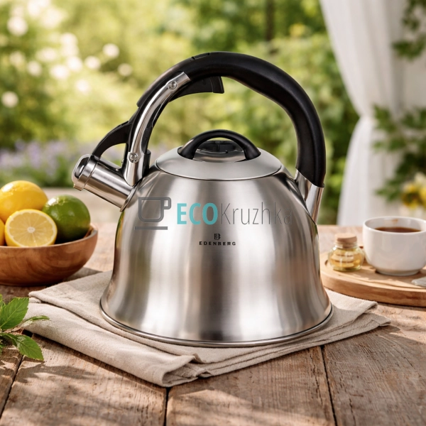 Чайник 2.5 л зі свистком для плити з нержавіючої сталі E ...