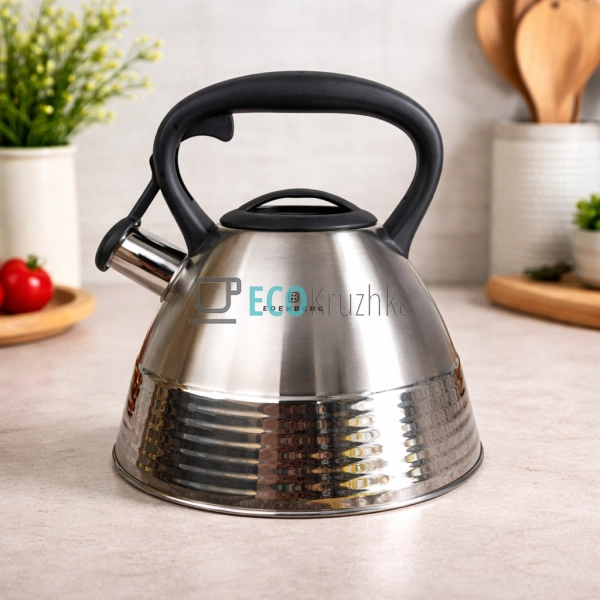 Чайник 3 л зі свистком для плити з нержавіючої сталі EB- ...