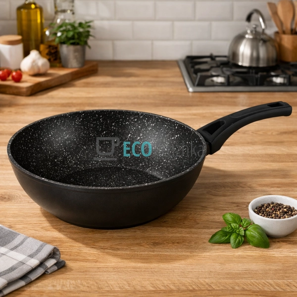 Сковорода WOK 30 см зі скляною кришкою Edenberg EB-14102