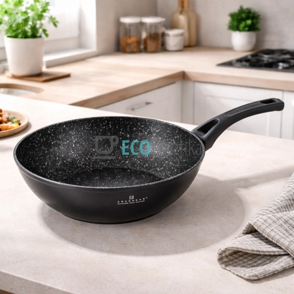 Сковорода WOK 28 см зі скляною кришкою Edenberg EB-14101