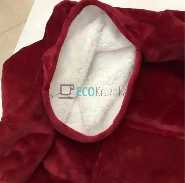 Плед-худі з капюшоном і рукавами Huggle бордовий (JU-234 ...