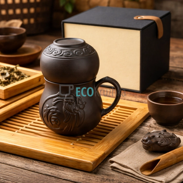 Набір для чаю 2 в 1 “Мудрість” 250 мл темний (TC080)