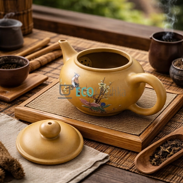 Глиняний чайник 200 мл “Квітуча сакура” (T2580)