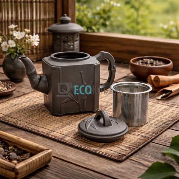 Глиняний чайник 800 мл “Бамбуковий гай” темний (T2588-1)