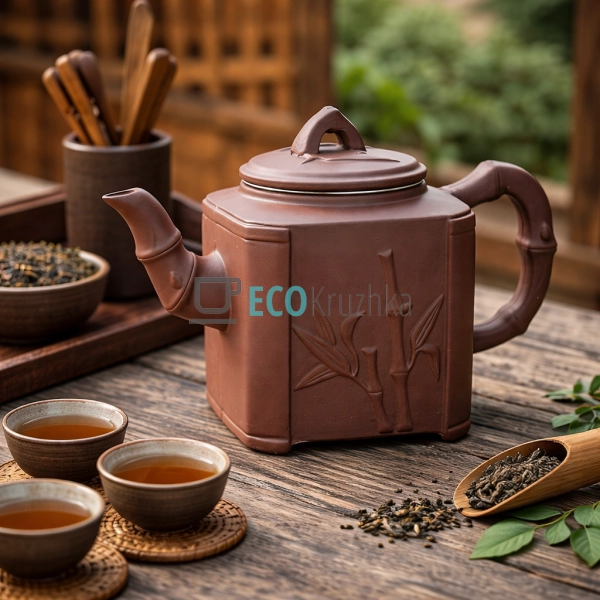 Глиняний чайник 800 мл “Бамбуковий гай” (T2588)