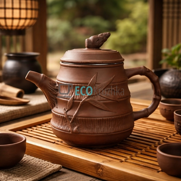 Глиняний чайник 650 мл “Бамбук” (T2567)