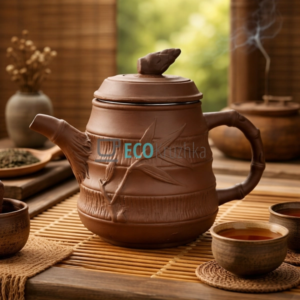 Глиняний чайник 650 мл “Бамбук” (T2567)