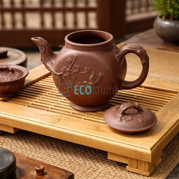 Глиняний чайник 600 мл “Голубка” (T2587)