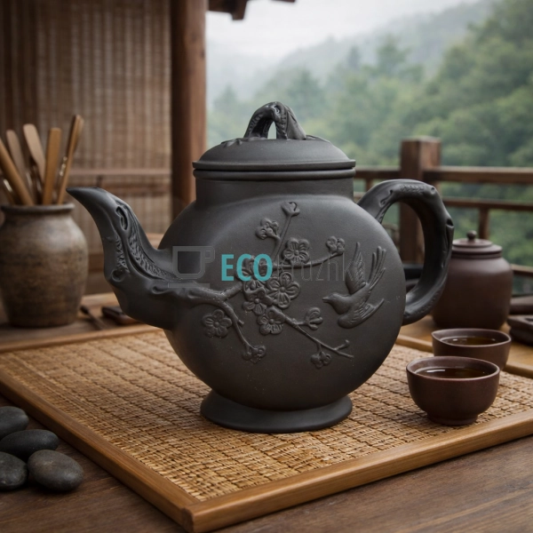 Глиняний чайник 600 мл “Голубка” темний (T2587-1)