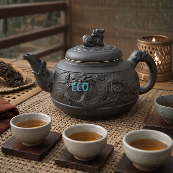 Глиняний чайник 550 мл “Шень-Лун - Магічний дракон” темн ...