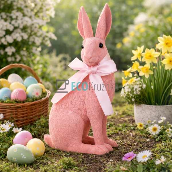 Декоративна фігурка Кролик 25.5 см з флоковим покриттям  ...