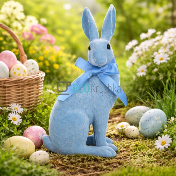 Декоративна фігурка Кролик 25.5 см з флоковим покриттям  ...