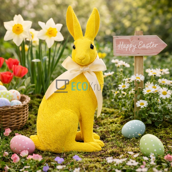 Декоративна фігурка Кролик 25.5 см з флоковим покриттям  ...