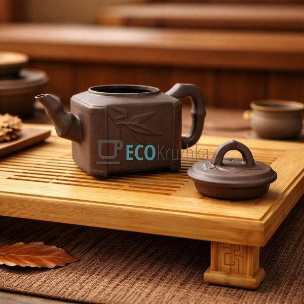 Глиняний чайник 450 мл “Гілка бамбука” (T2591)