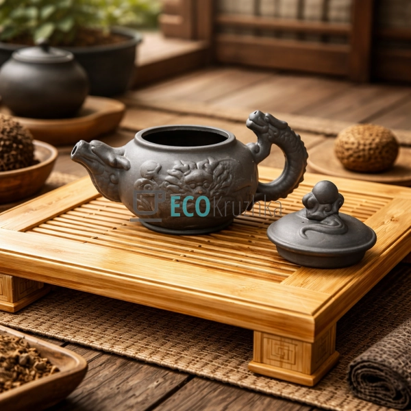 Глиняний чайник 400 мл “Перлина Дракона” темний (T2592-1 ...