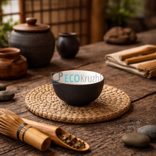 Глиняна піала 55 мл "Піньмінбей" темний (TC059-1)